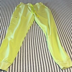 Neon Yellow Jogger figs scrub pants
